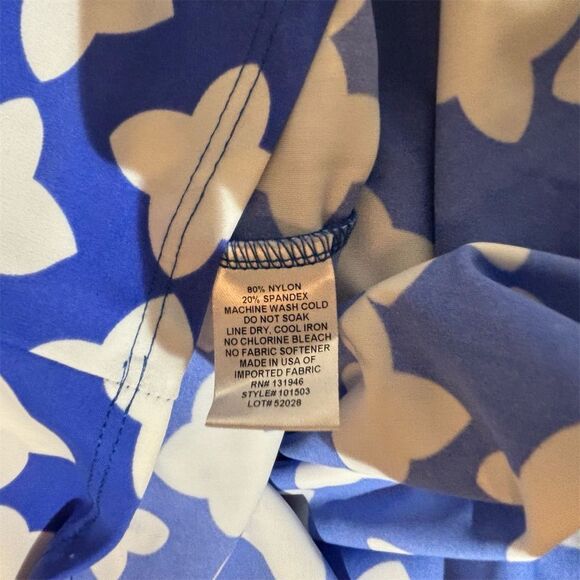 Jude Connally Women's XS Blue Tunic Dress 3/4 Sleeve V-Neck Knee Length - Picture 4 of 4